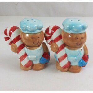 Home Trends Gingerbread Chef's Baking Candy Canes 3.5" Salt & Pepper Shakers